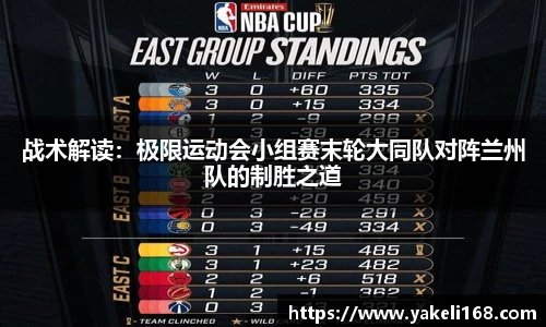 战术解读：极限运动会小组赛末轮大同队对阵兰州队的制胜之道
